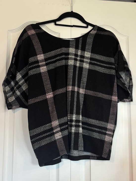 cleo Tops - Cleo Plaid Boatneck Knit Top